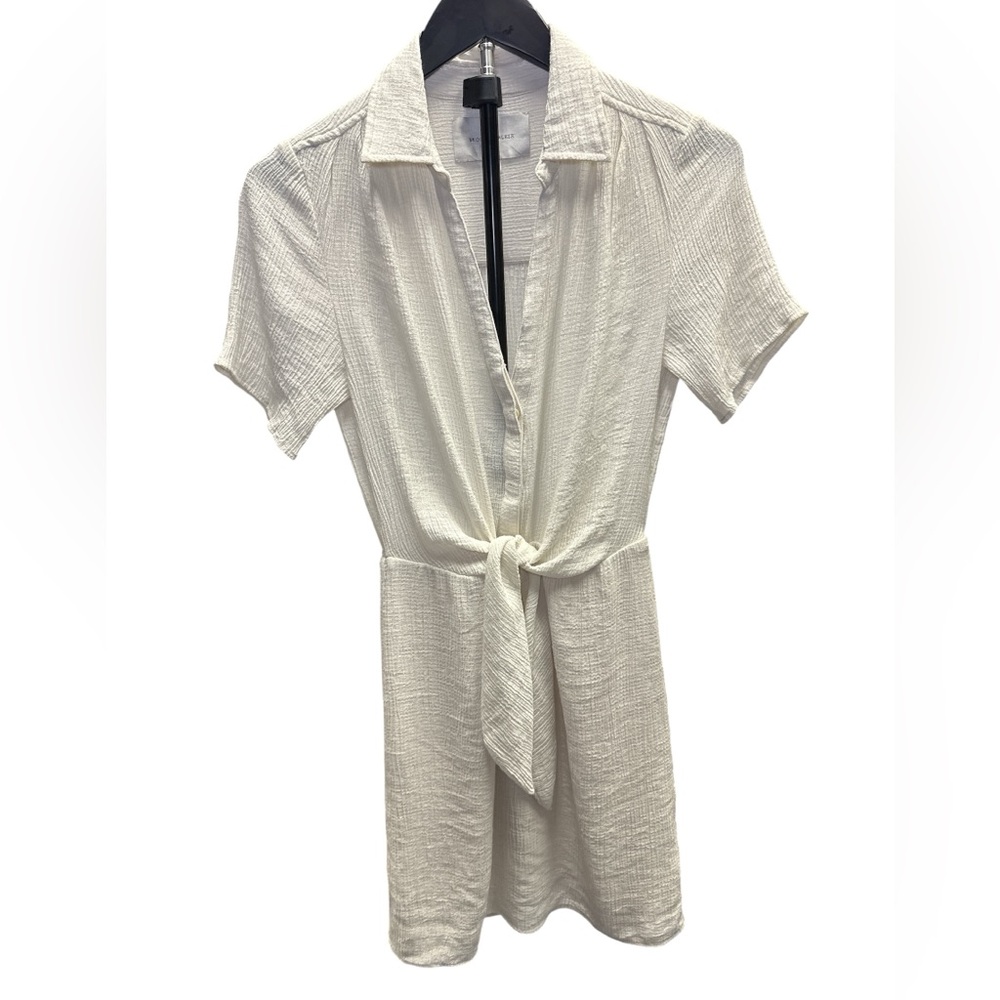 BROCHU WALKER women’s Goyad short sleeve mini cream Dress Size XSmall
